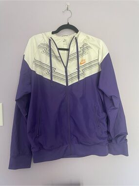 Nike Retro Style Windbreaker / Purple & White y2k Jacket size Large